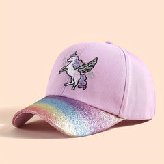 Summer Unicorn Kids Baseball Cap Embroidered Peaked Sun Hat
