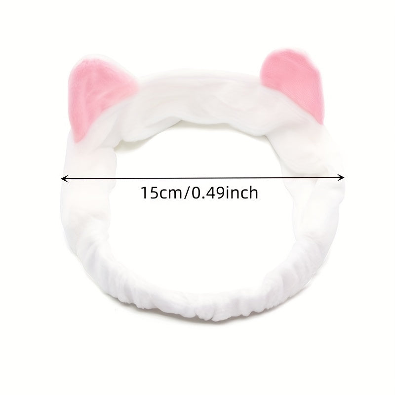 Cartoon Cat Ears Headband Soft Head Hoop for Girls Women