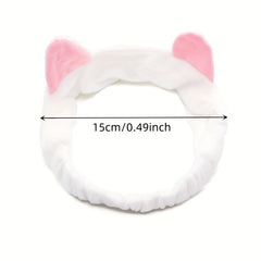 Cartoon Cat Ears Headband Soft Head Hoop for Girls Women