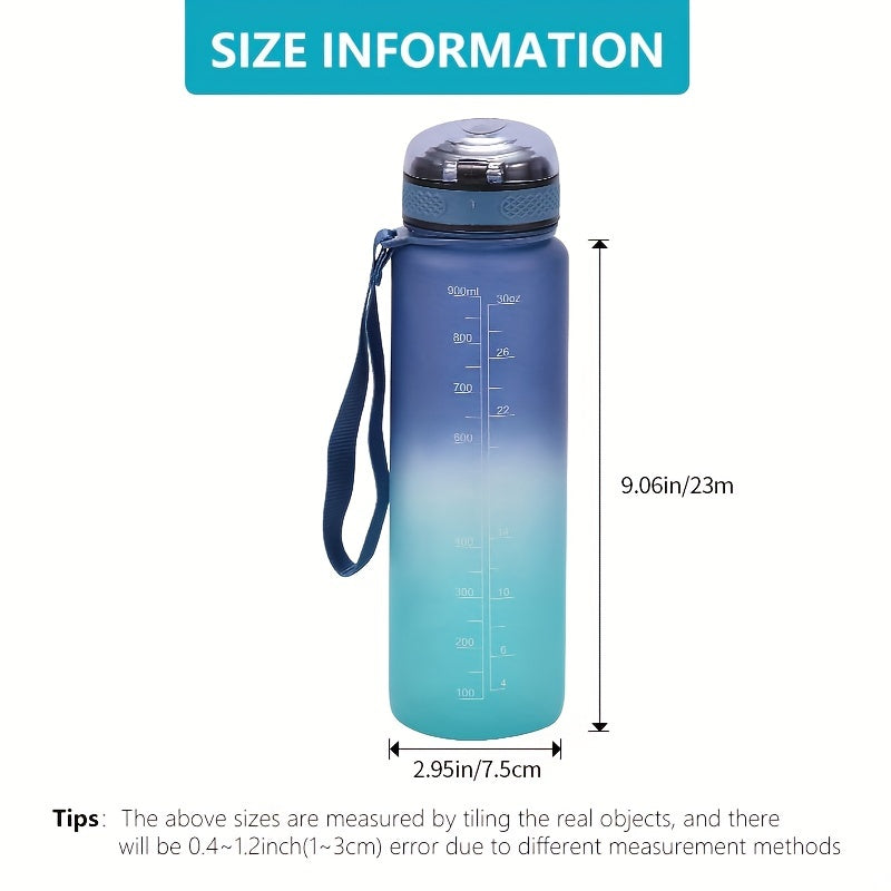 32oz Fitness Water Bottle Time Marker BPA-Free Leak Proof Flip Lid
