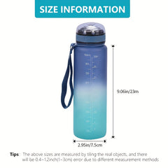 32oz Fitness Water Bottle Time Marker BPA-Free Leak Proof Flip Lid