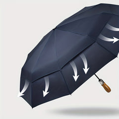 10 Ribs Auto Open Close Umbrella with Leather Cover