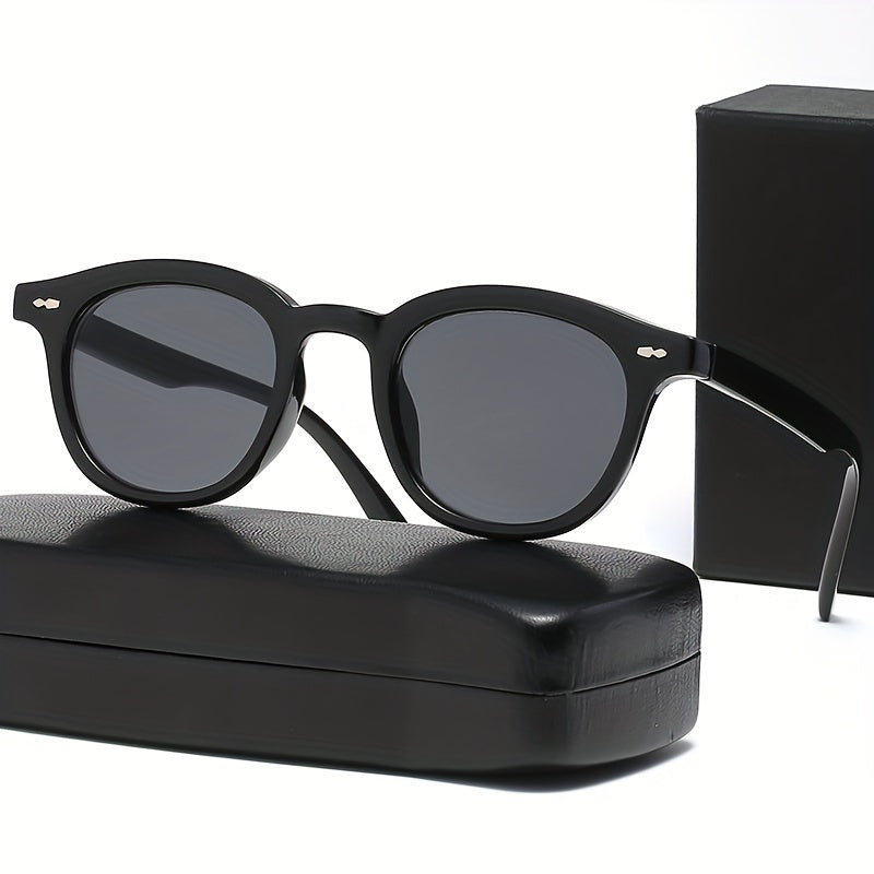 Round Sunglasses Rivet Decor Anti Glare UV400