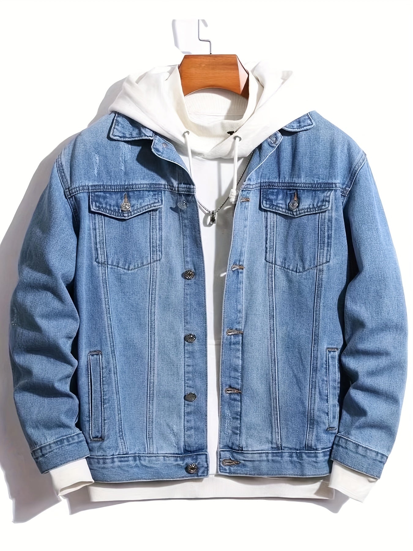 Men's Double Pocket Loose Denim Jacket
