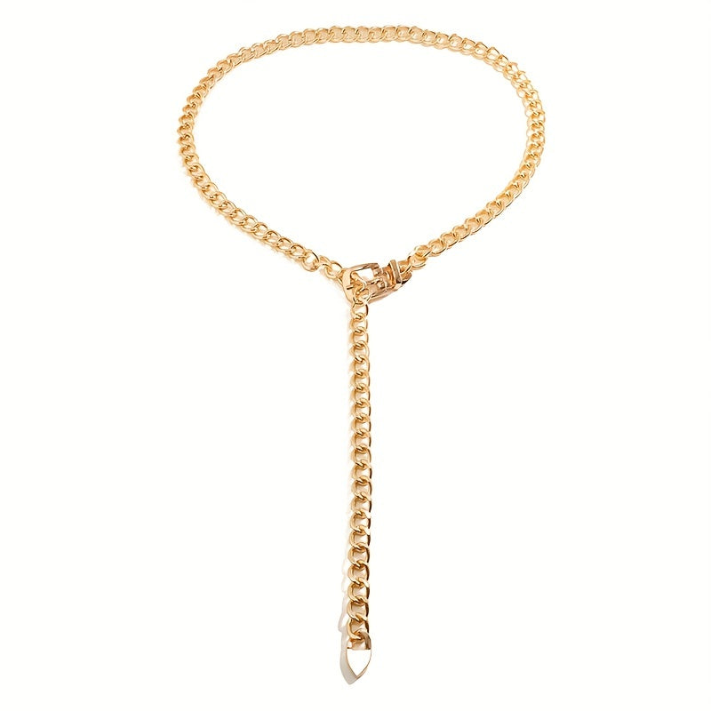Punk Waist Chain Metal Tassel Dress Girdle For Women