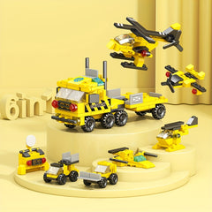 6-In-1 Truck & Helicopter Building Blocks Toy
