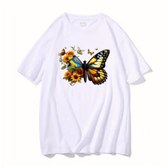 Sunflower Butterfly Iron On Heat Transfer Patch Stickers Clothing Bag Decor