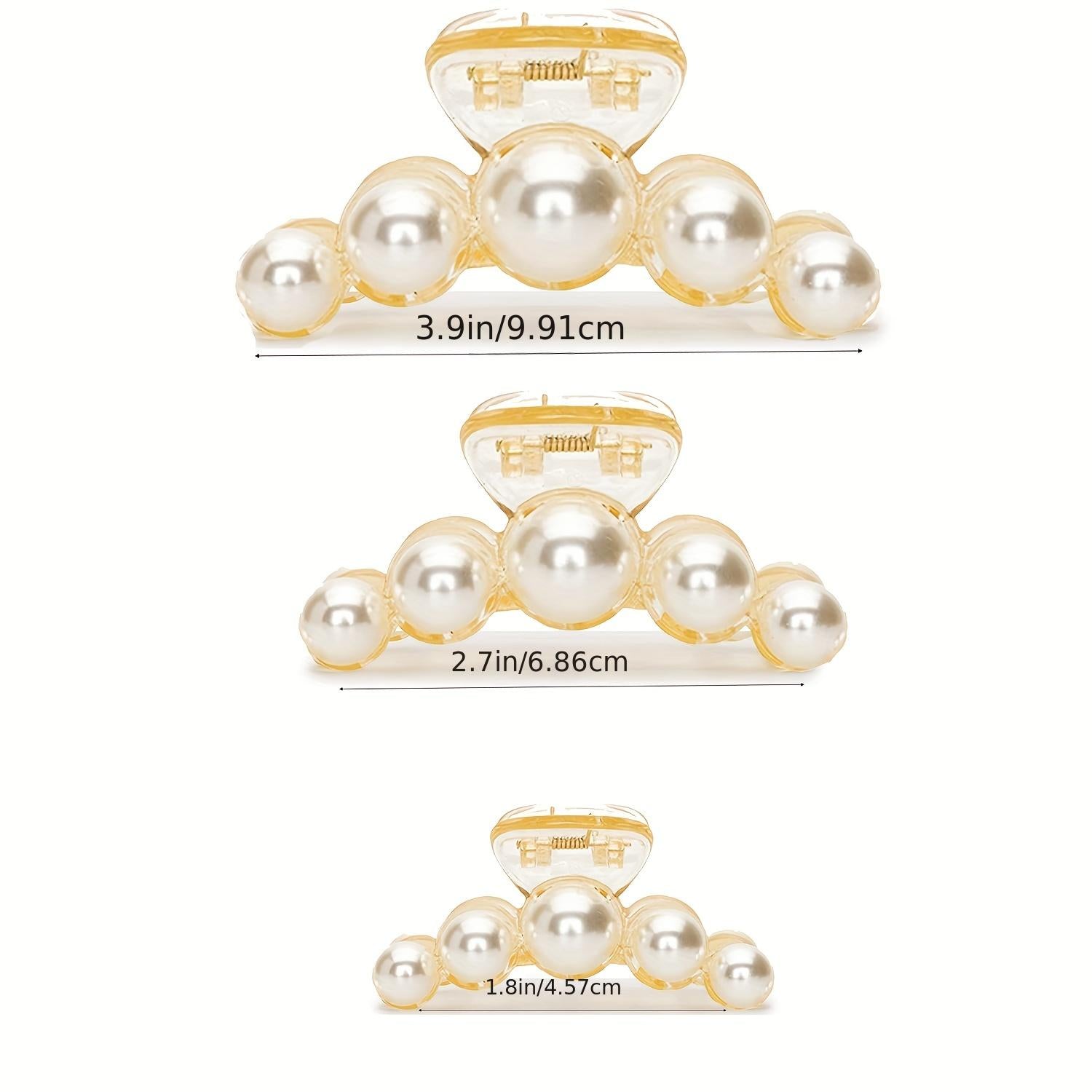 Big Faux Pearl Hair Claw Clip for Women
