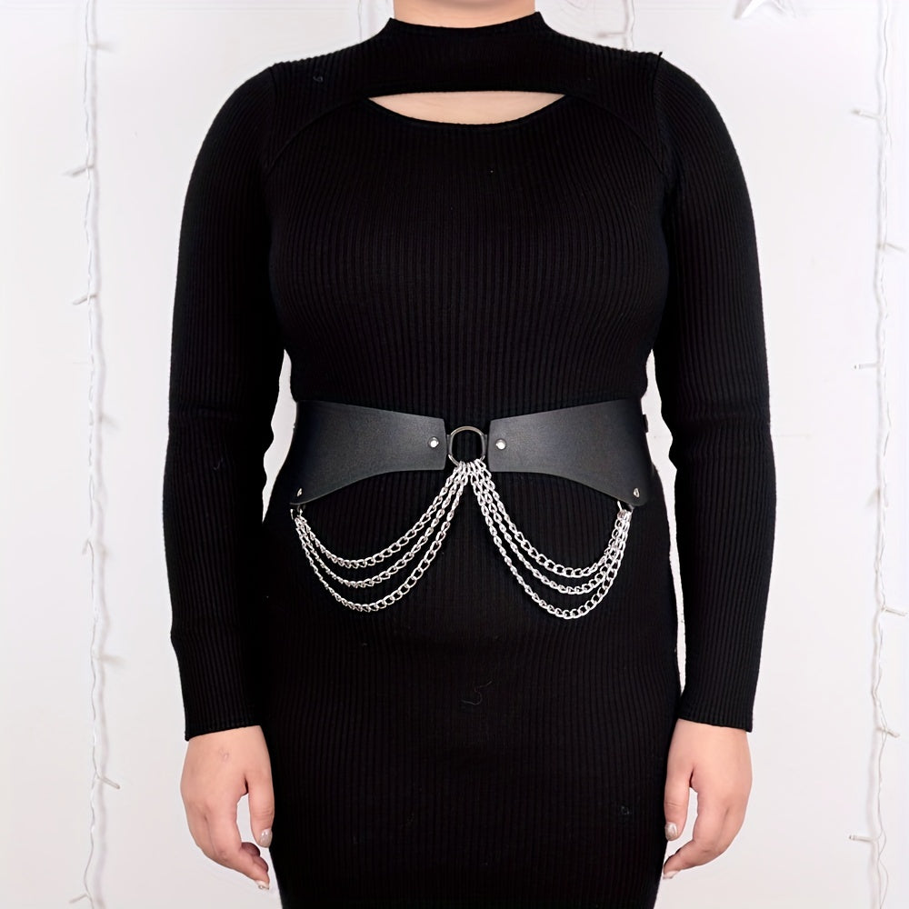  Chain Tassel Waistband Harness Belt Gothic Layer