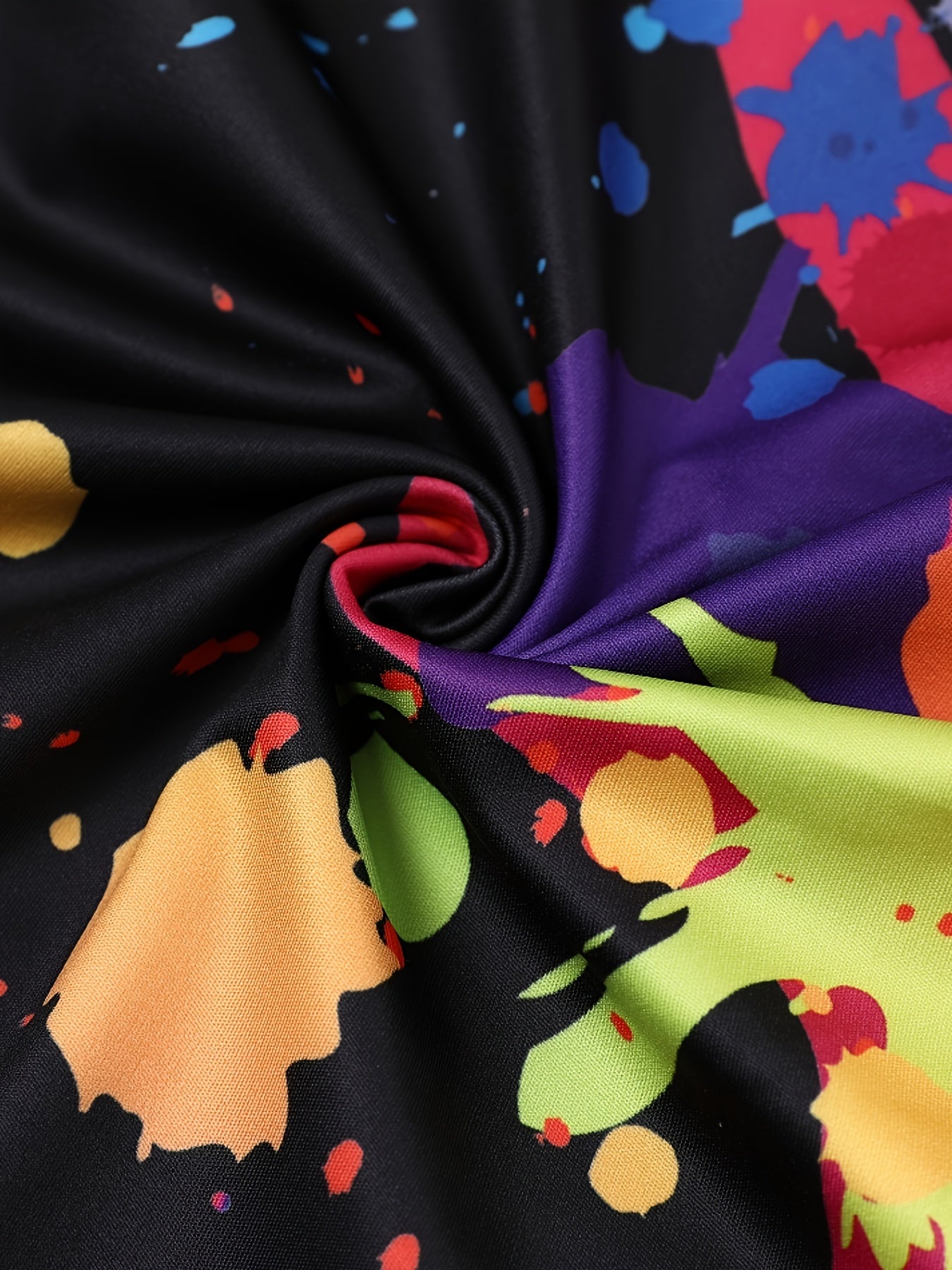  Women's Splash Print Maxi Dress With Pockets