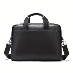 Large Leather Laptop Briefcase with Shoulder Harness