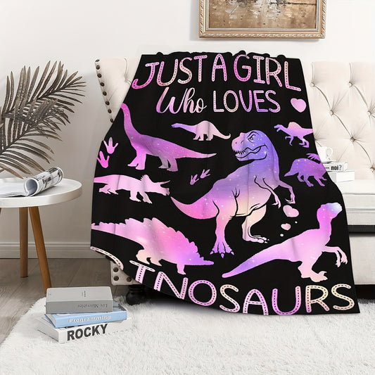 Dinosaur Pattern Blanket Lightweight Throw for Home & Outdoor Use