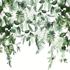 Small Fresh Leaf Printed Shower Curtain Waterproof Bathroom Decor
