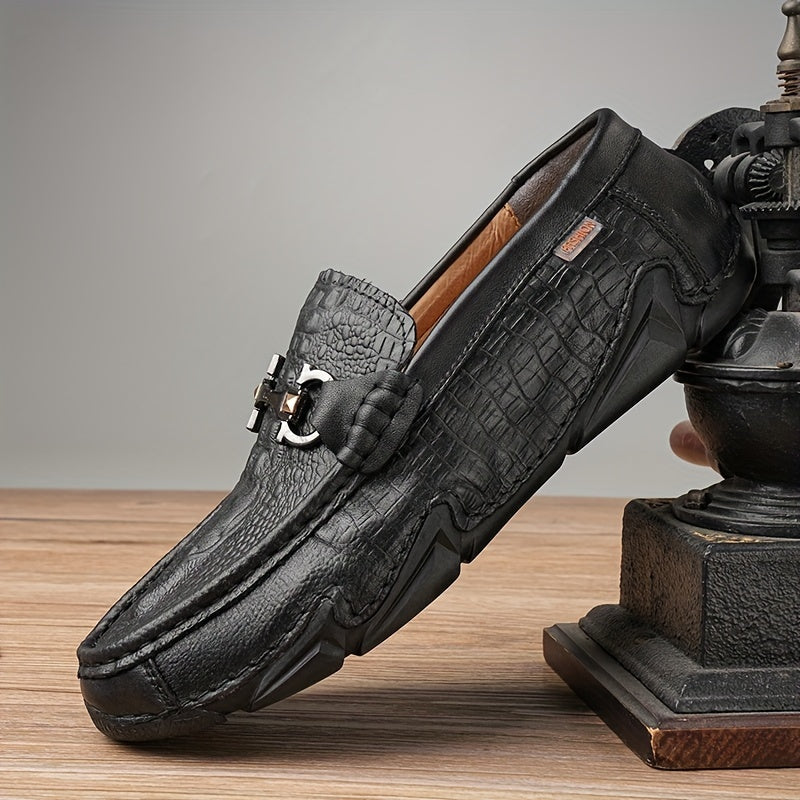 Men's Faux Leather Horsebit Loafer Shoes Lightweight Non Slip Casual Shoes