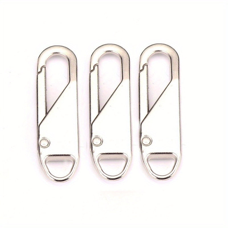 3pcs Detachable Zipper Head Box Bag Metal Pull Lock Pendant Slices