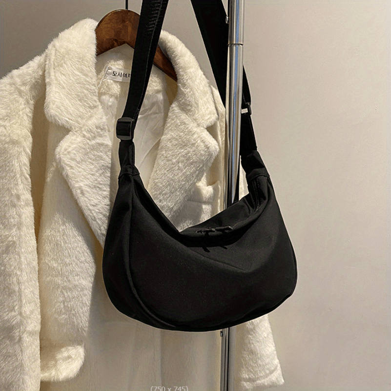 Women's Crossbody Bag Solid Hobo Shoulder Bag For School