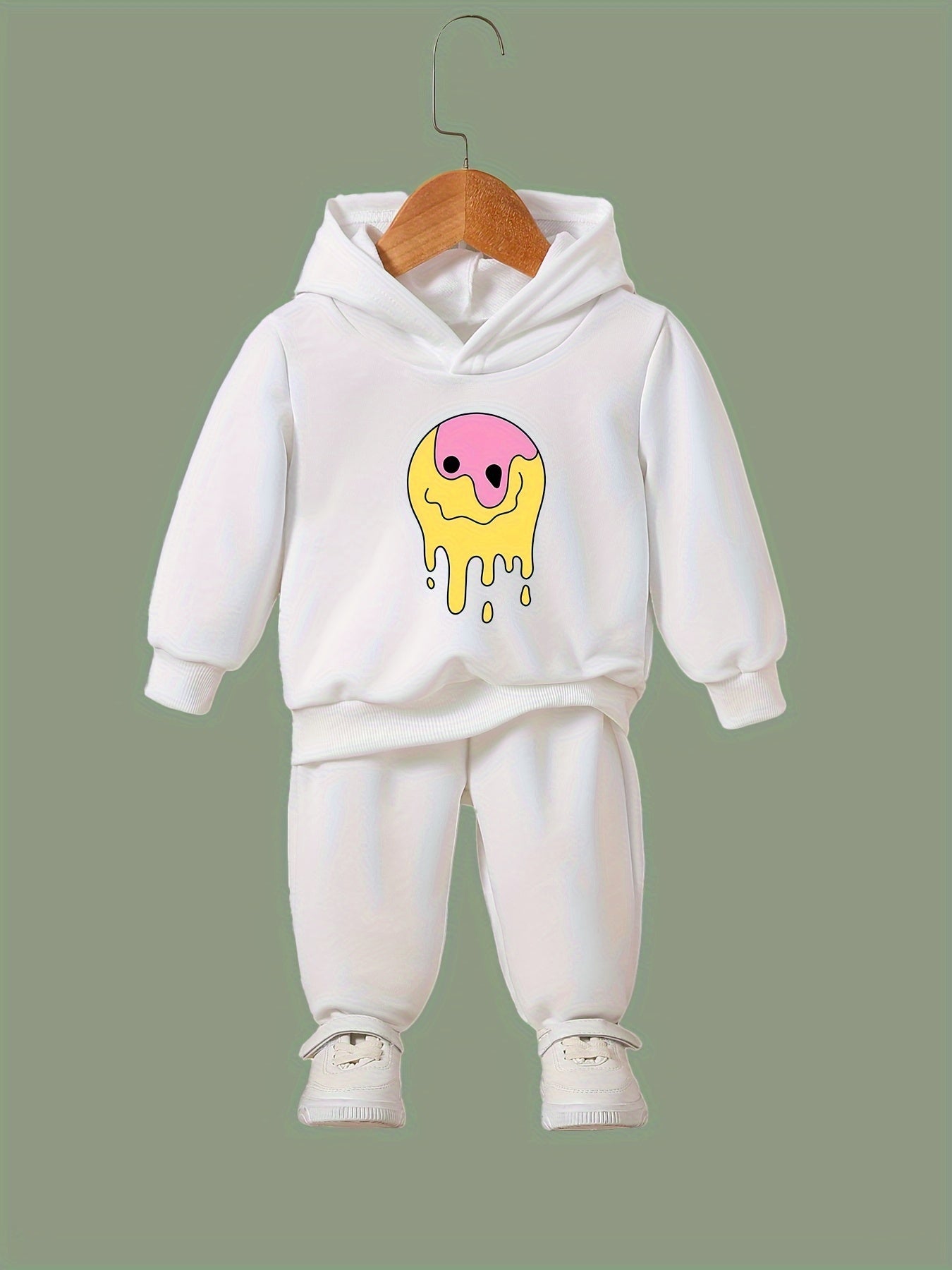 Emoticon Pattern Long Sleeve Hooded Sweatshirt