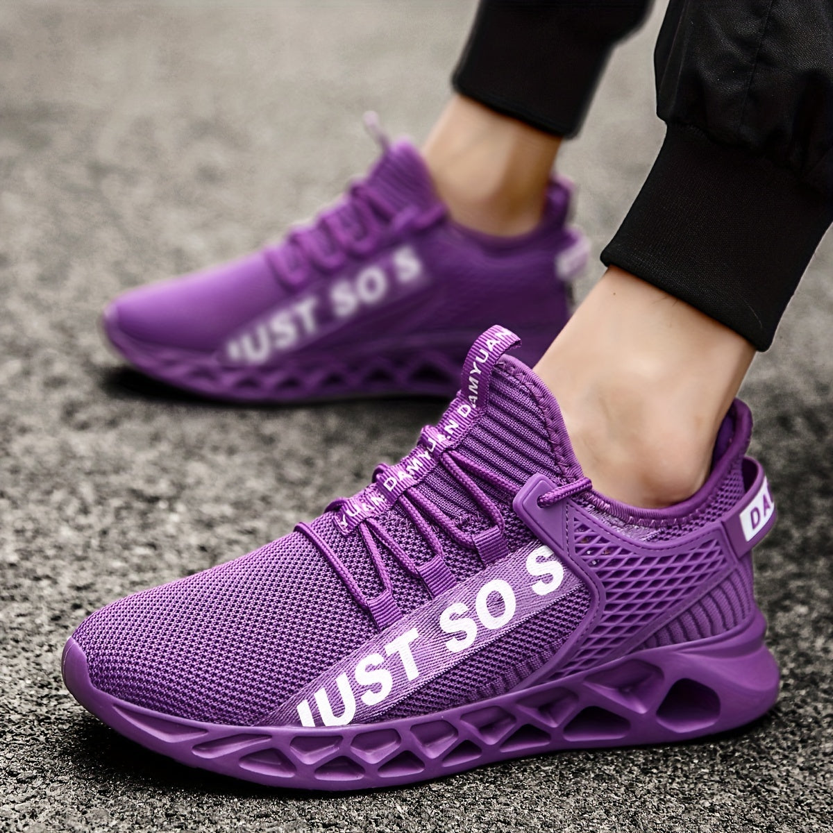 Purple Lace Up Blade Running Shoes Outdoor Sports Footwear