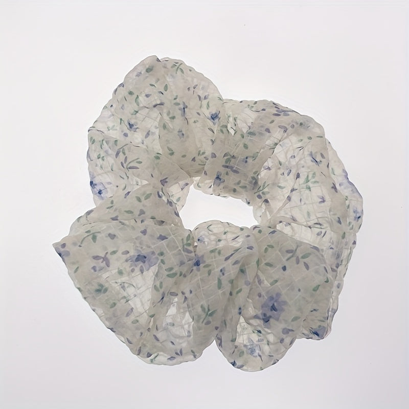 Floral Scrunchies Hair Tie Ponytail Holder Hair Accessory