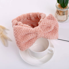 Microfiber Fuzzy Headband Bow Facial Wash Face Hair Bands Accessories