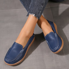 Women's Comfy Solid Flat Loafers Casual Slip On Walking Shoes