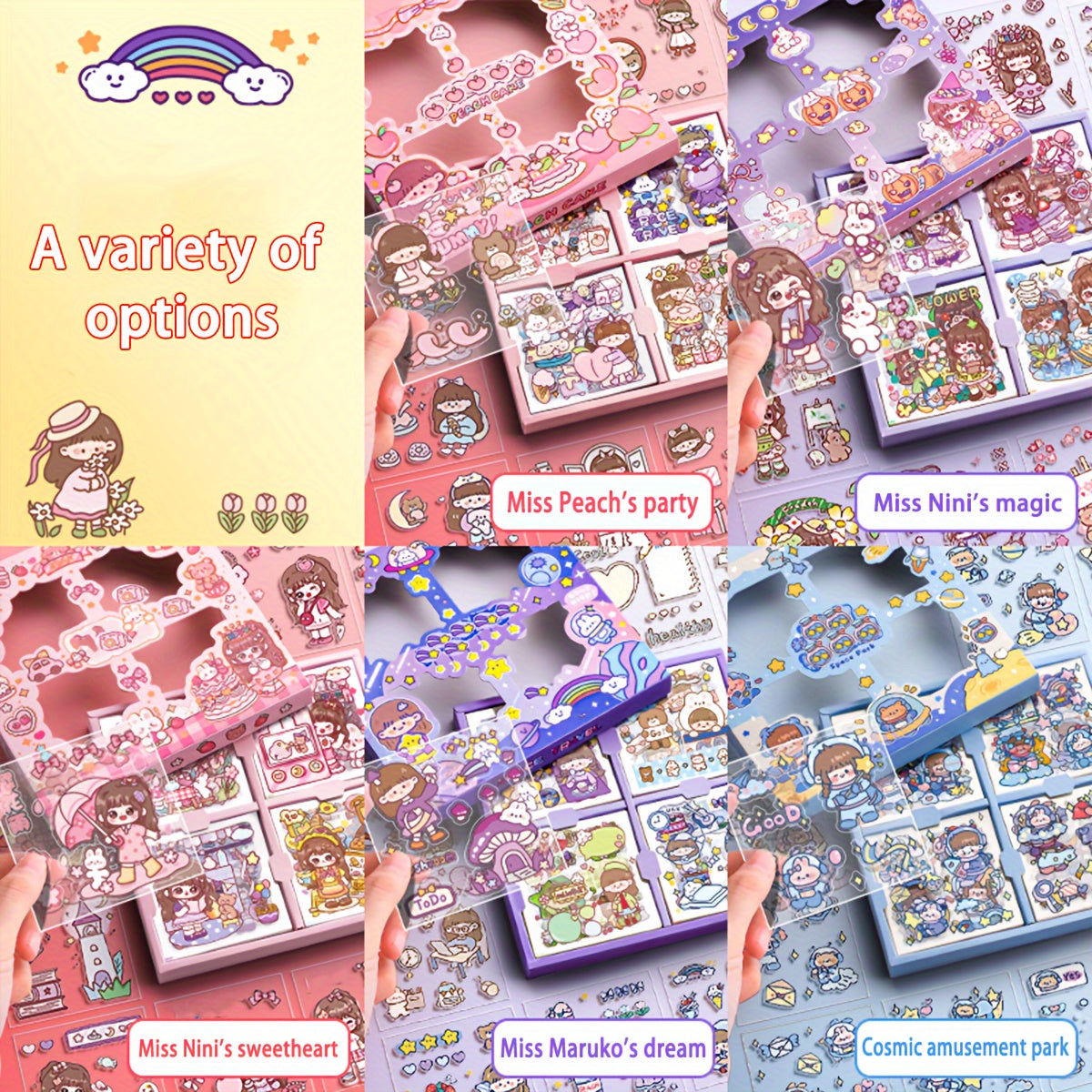 100pcs Random Cartoon Sticker for DIY Journal Diary Decoration