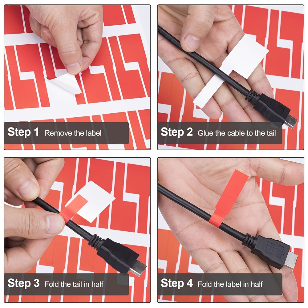 240pcs Cable Labels Cord Labels 8 Labels Wire Labels For Cable Management