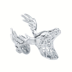 Men's Christmas Deer Head Brooch Pin Copper Metal Corsage