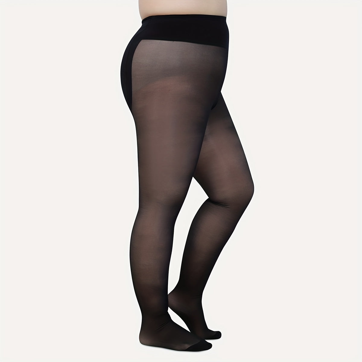  Two Tone Plush Lined Fishnet Pantyhose