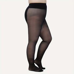 Two Tone Plush Lined Fishnet Pantyhose