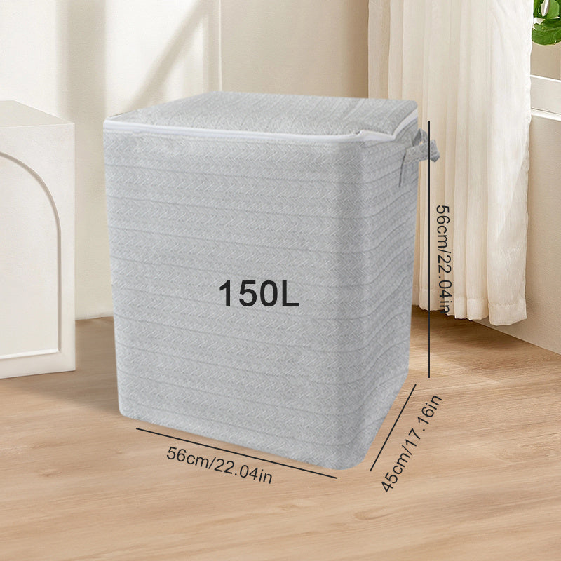 3pcs Large Storage Bins Non Woven Organizer Boxes Handles Striped Pattern