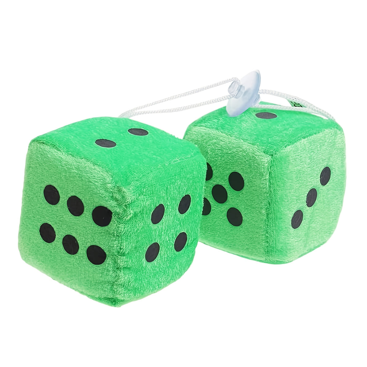 2pcs Plush Dice Toy Suction Cup Pendant Car Window Decoration
