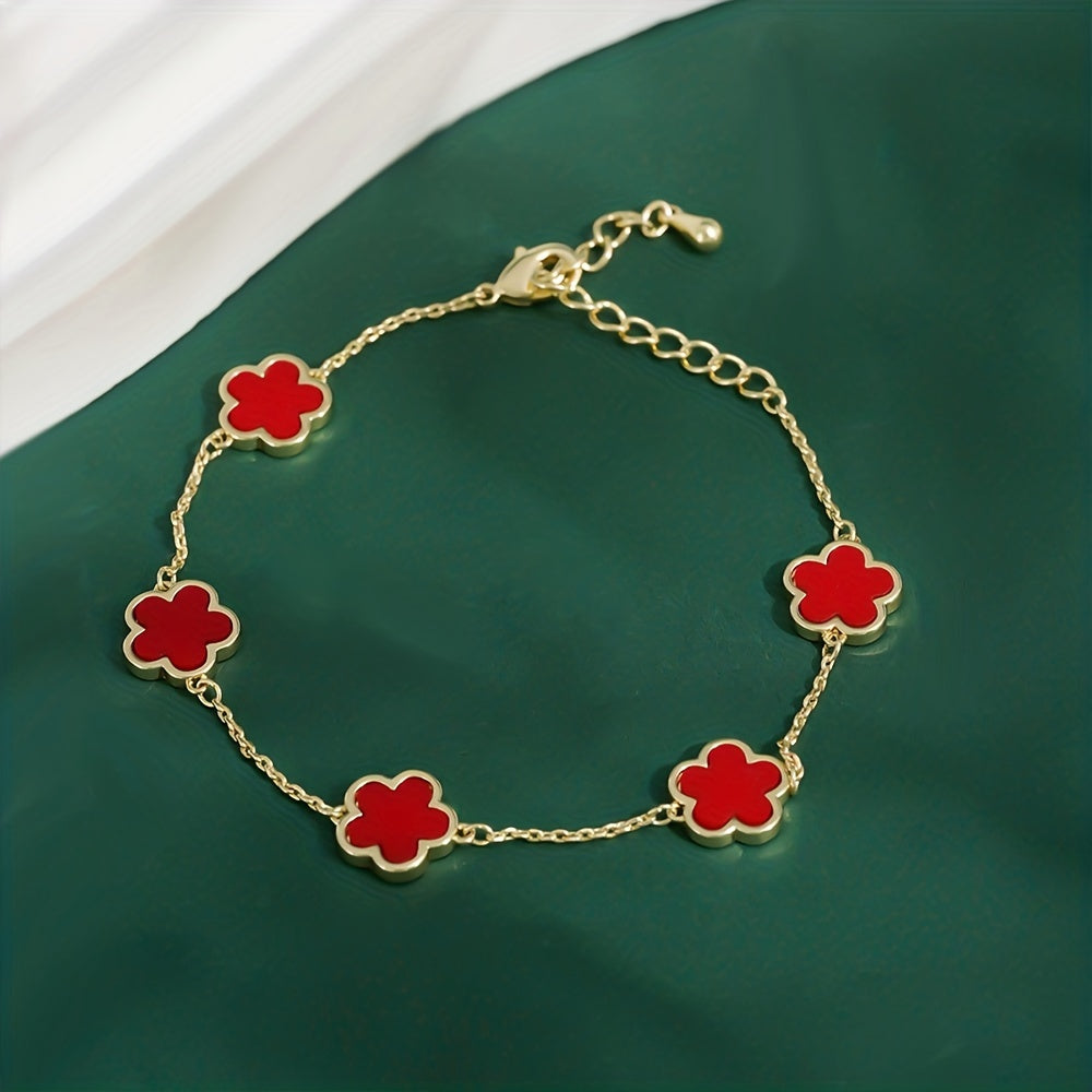 Ladies Flower Copper Bracelet Birthday Gift