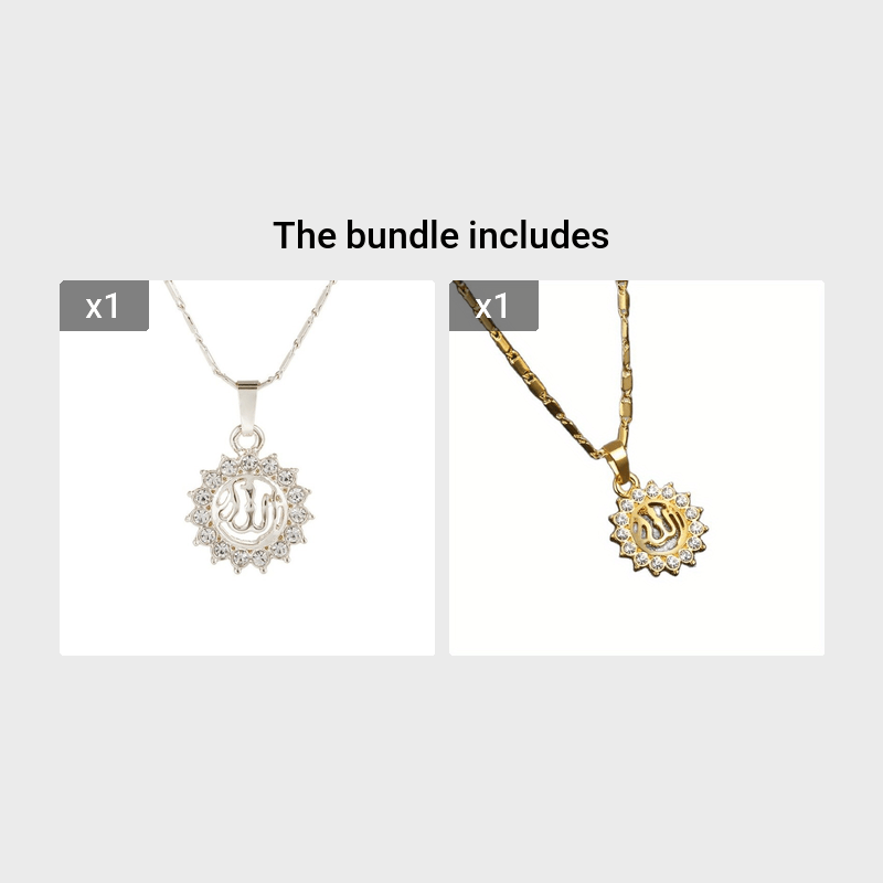 Vintage Zircon Sun Pendant Necklace for Men