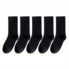10 Pairs Solid Crew Socks for Women