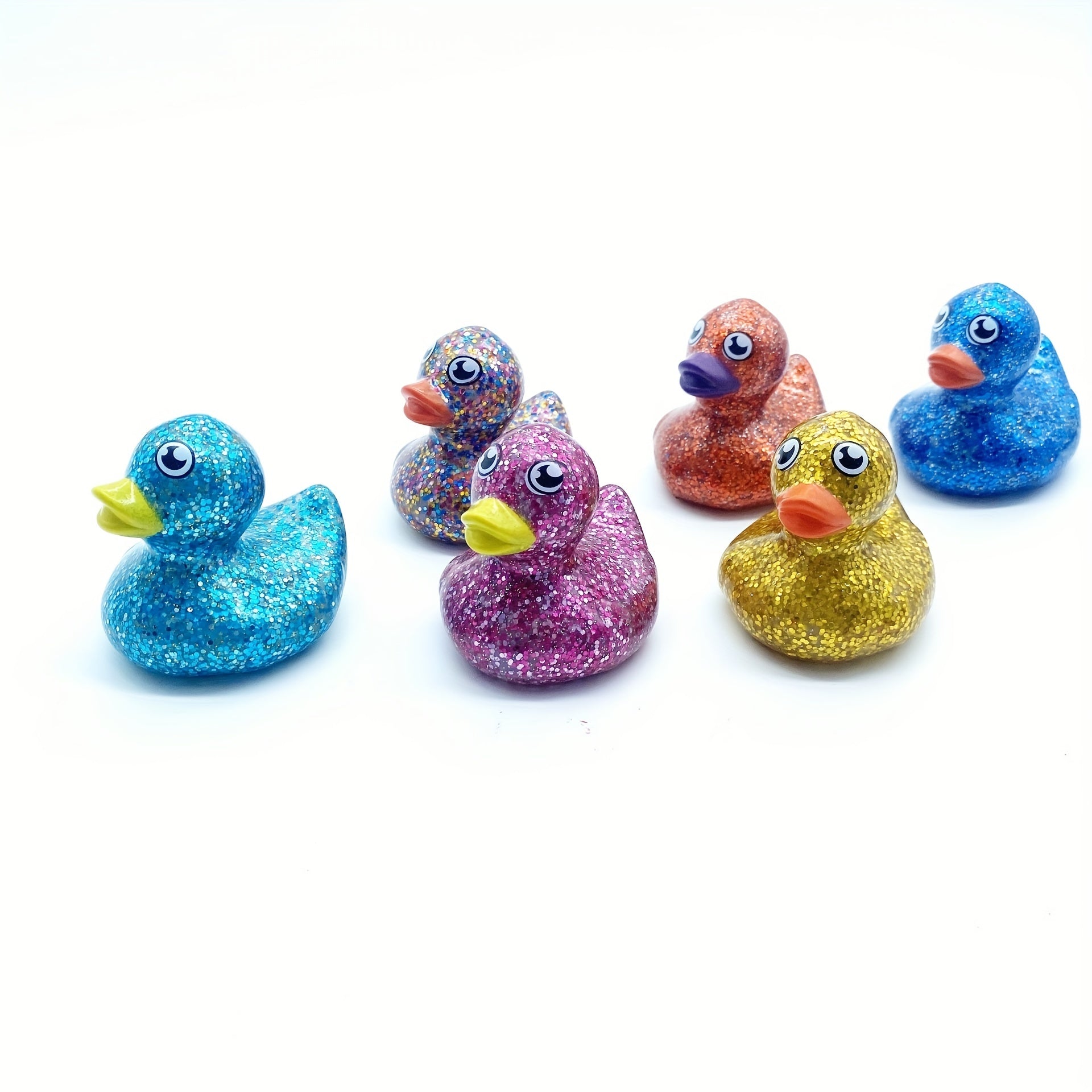2pcs Rubber Ducks Baby Bath Toys Glitter Duck Children Summer Beach Swimming