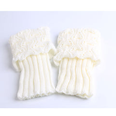 Winter Crochet Knit Boot Cuffs Ankle Leg Warmers Socks Women's Stockings