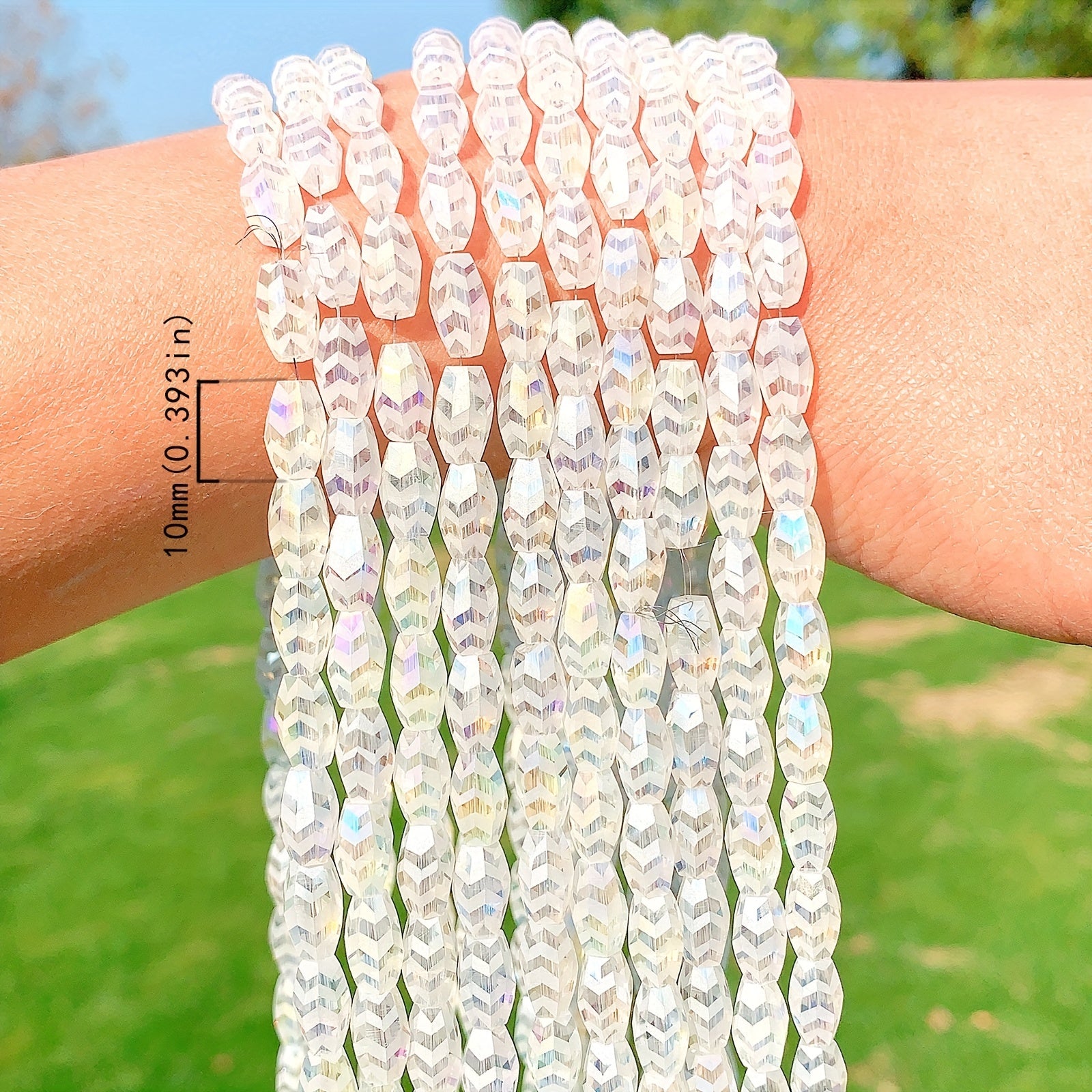 55pcs AB Plated Crystal Beads Frosted Glass Spacer Beads for DIY Bracelet