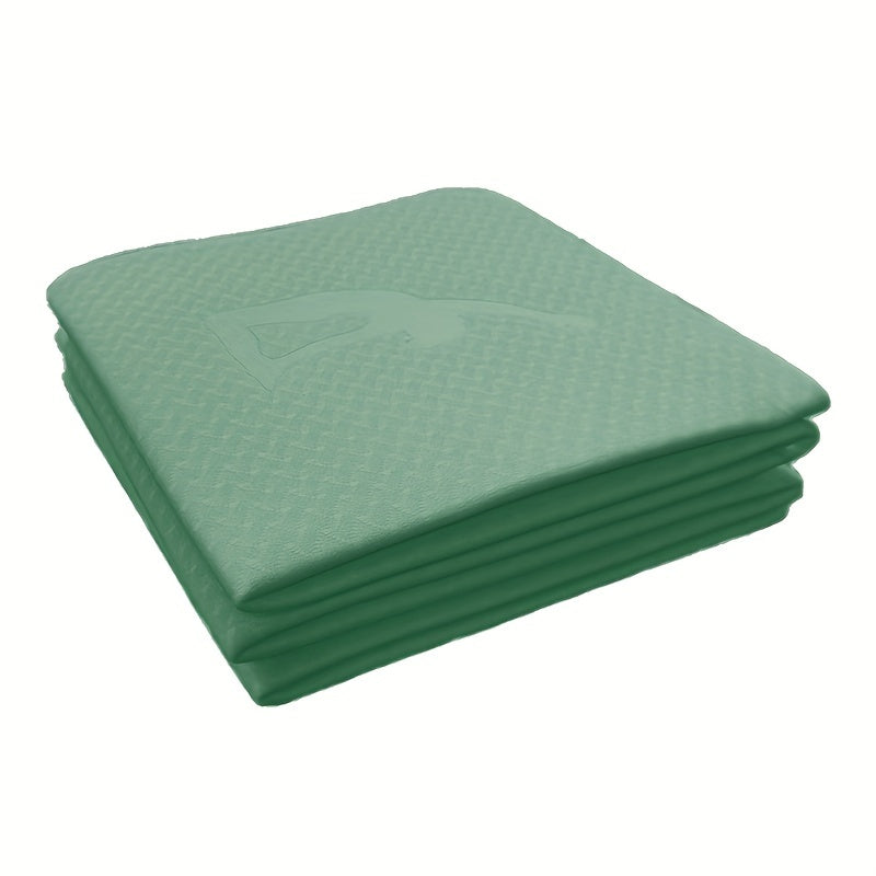 Foldable TPE Yoga Mat With Guide Lines Lightweight Portable Non Slip Pilates Mat