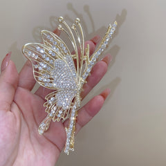 Rhinestone Butterfly Hair Claw Clips Large Non Slip Strong Metal Hair Clips