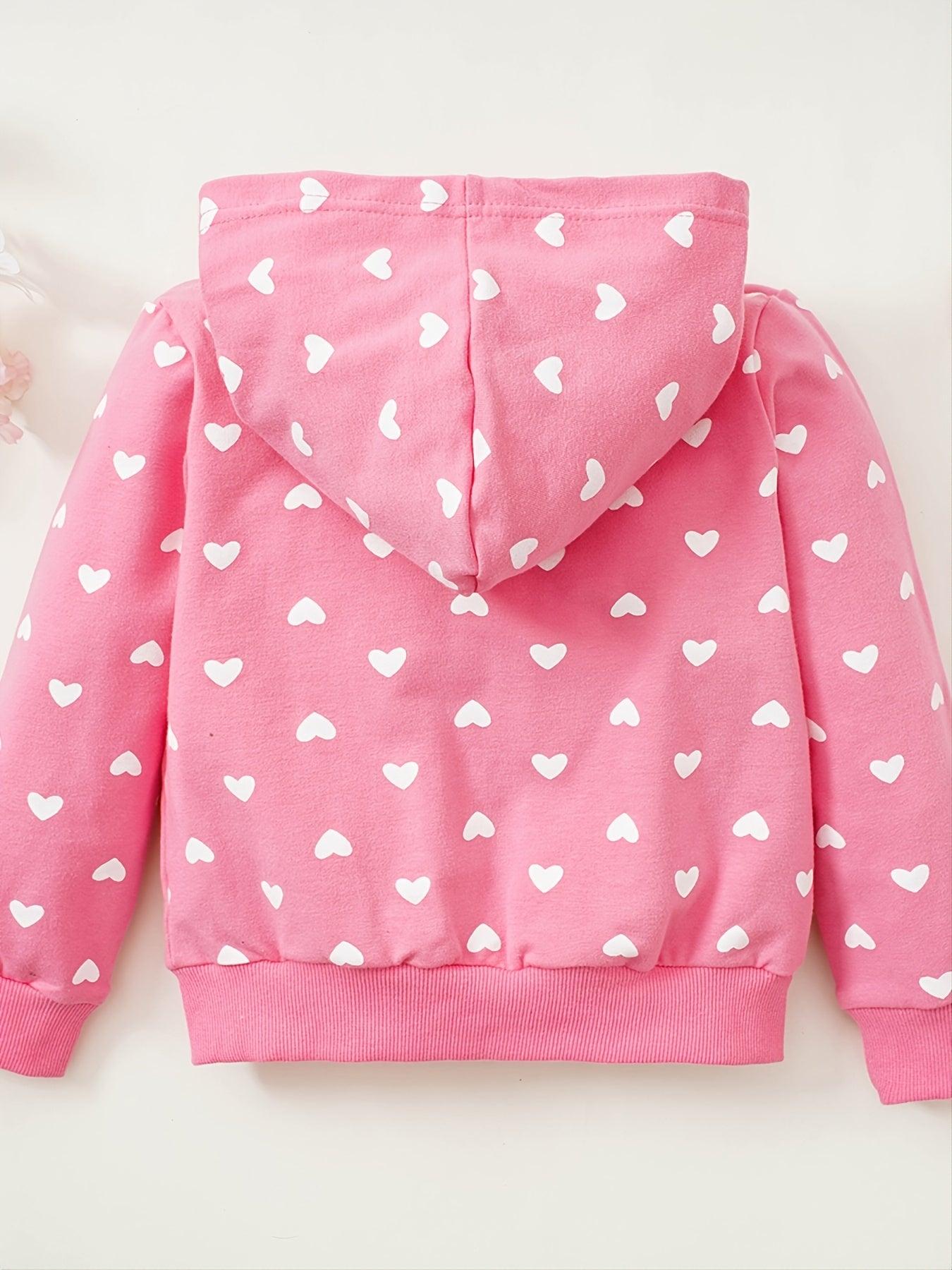 Baby Girls' Heart Printed Hooded Sweatshirt Top