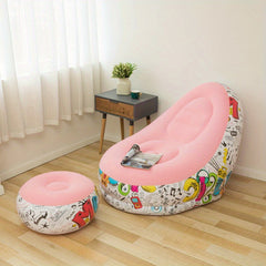 Colorful Cartoon Inflatable Sofa - Comfortable Recliner for Home