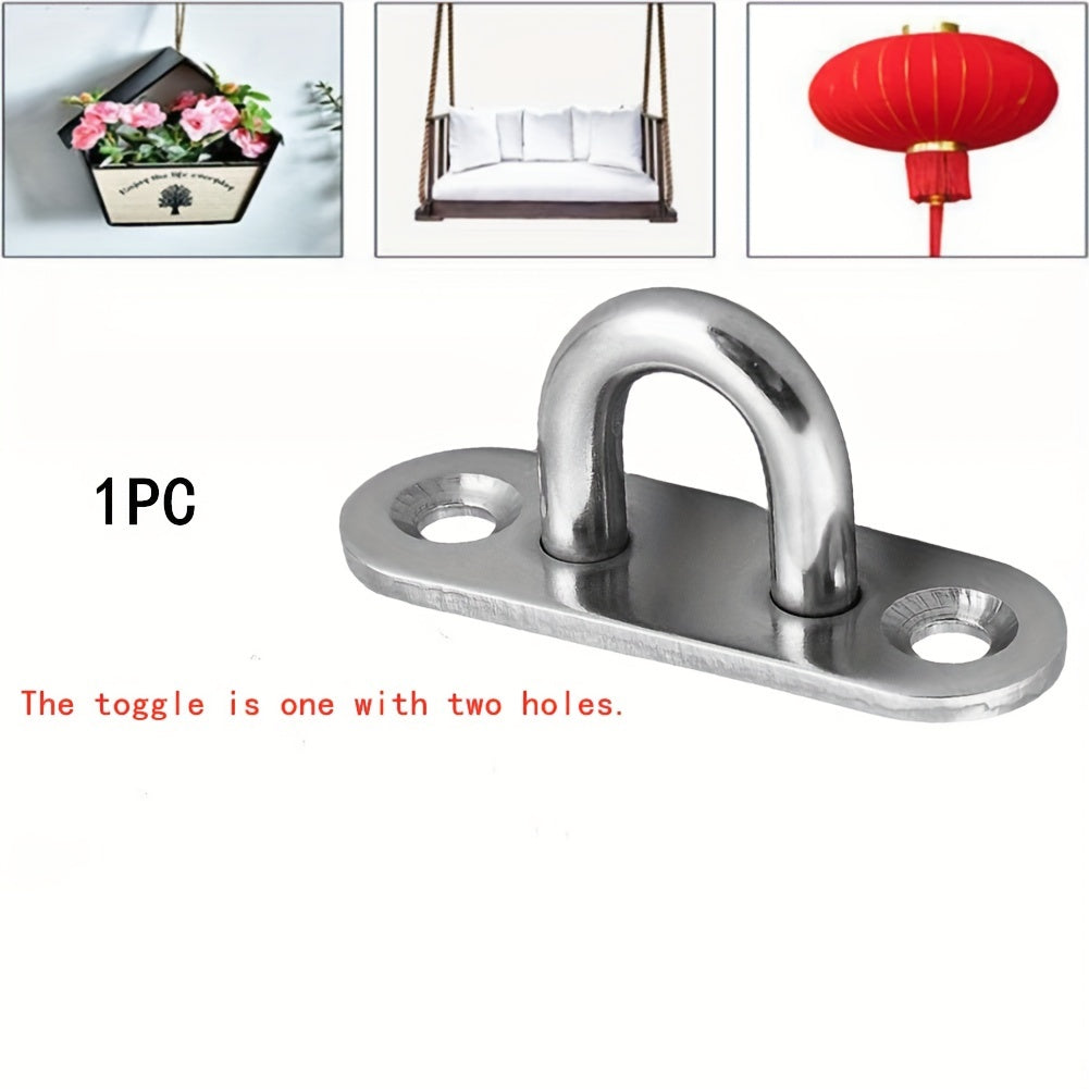 2pcs Stainless Steel Eye Plate Hooks for Ceiling Fan Mounting