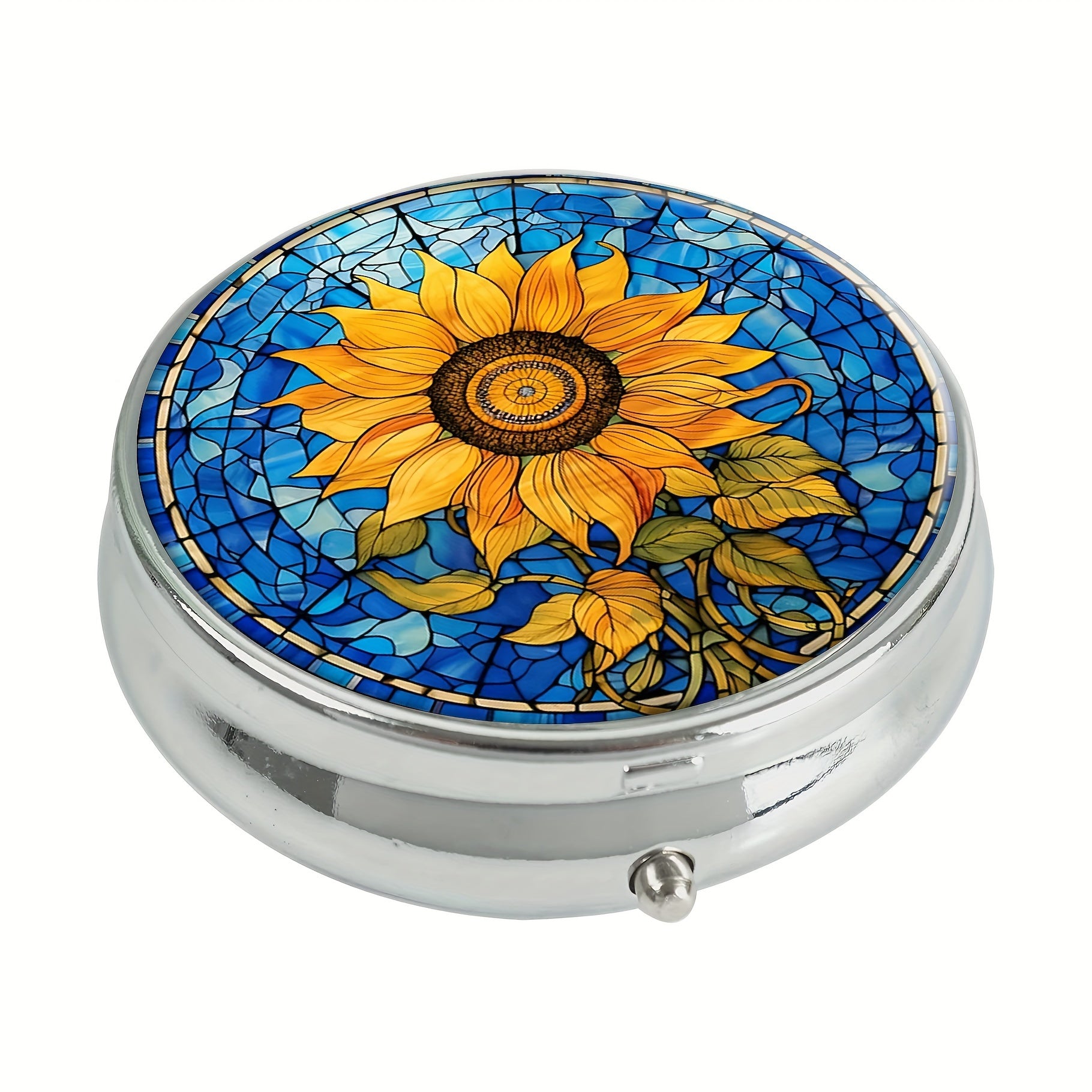 Sunflower Pill Box 3 Compartment Portable Medicine Organizer