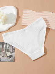 8pcs Seamless Ribbed Bikini Comfy Low Waist Panties Women Lingerie