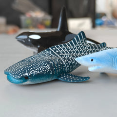 10pcs Soft Rubber Ocean Animal Models: Crab, Stingray, Starfish, Whale, Shark