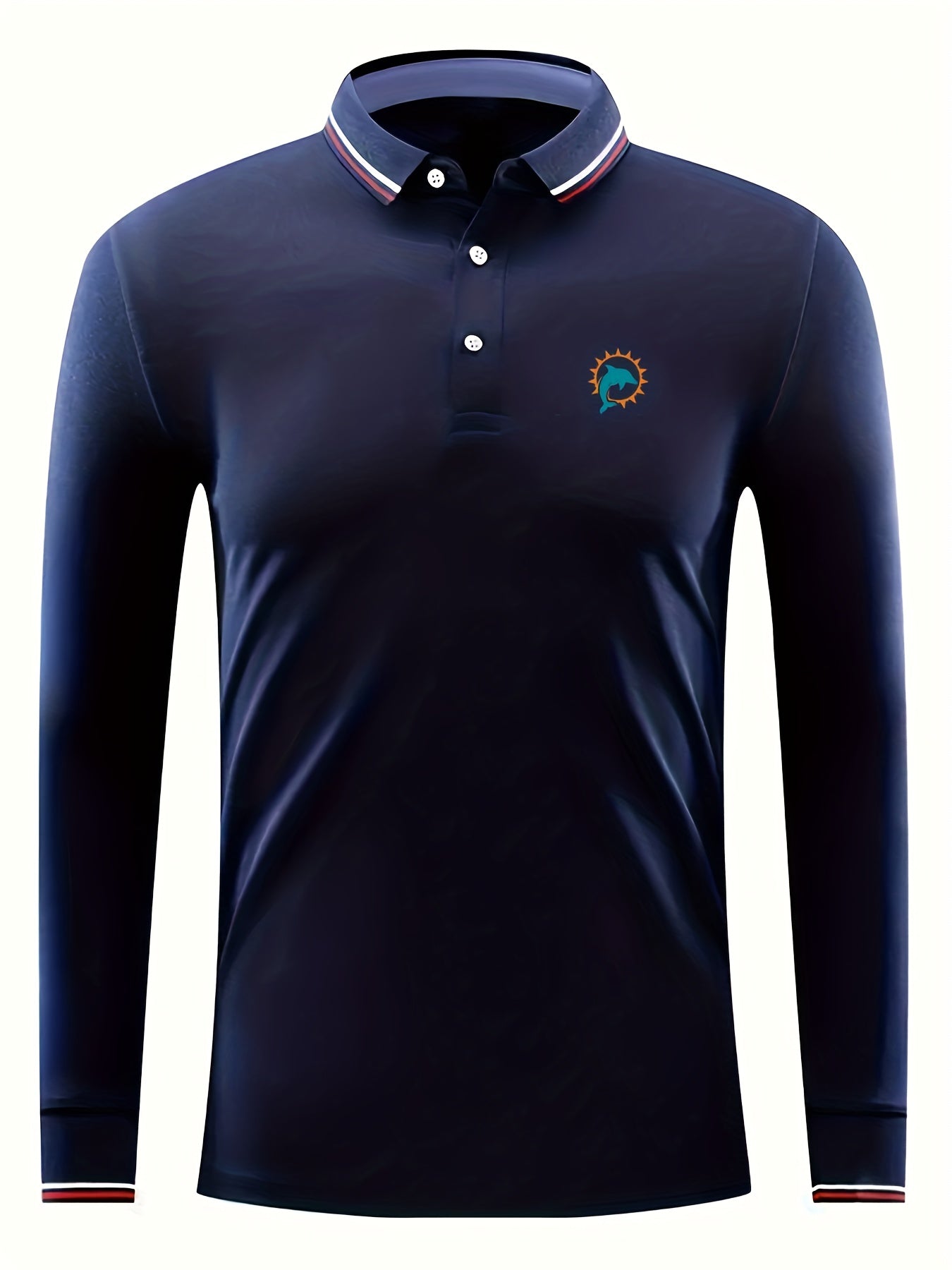 Dolphin Print Men's Lightweight Polo Shirt