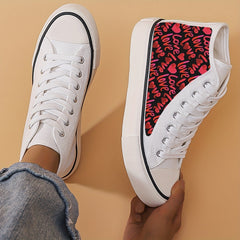Girl's Love Heart High Top Skate Shoes