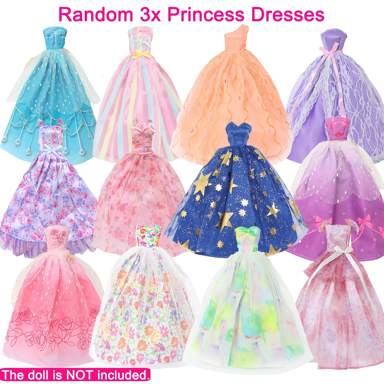 43pcs Doll Clothes Set Princess Wedding Gowns Veil Mermaid