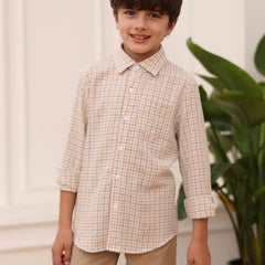 Kids Plaid Shirt Long Sleeve Collared Casual Top Boys Summer